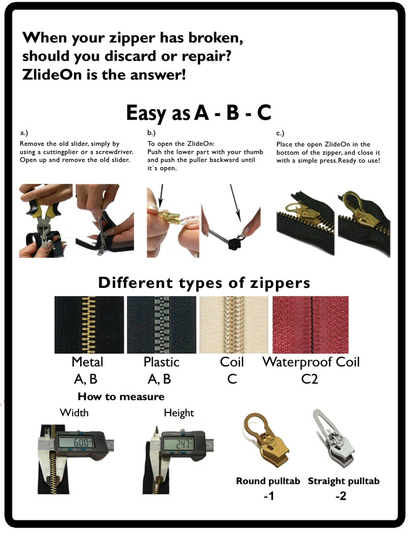 Zlideon zipper repair kit (bundle!)