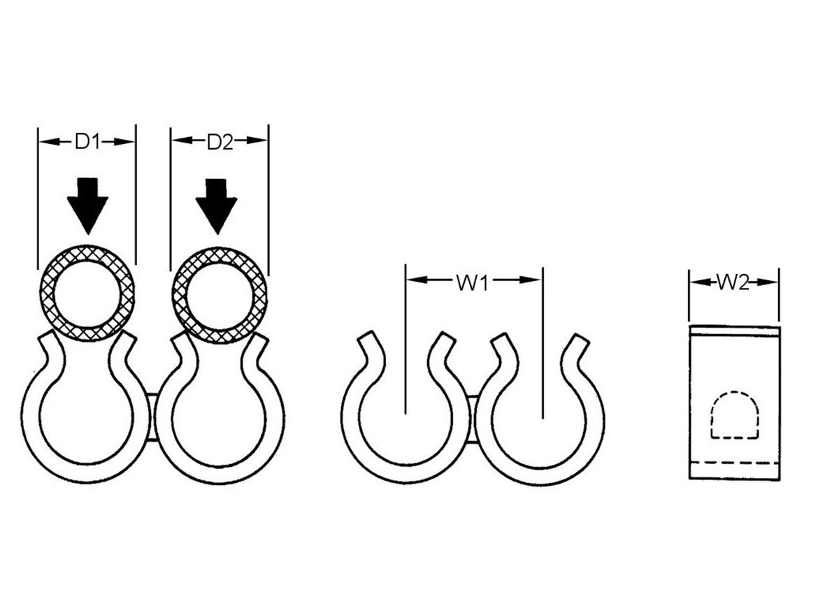 2-Way In-Air Cable Clips | Plastic dimension guide