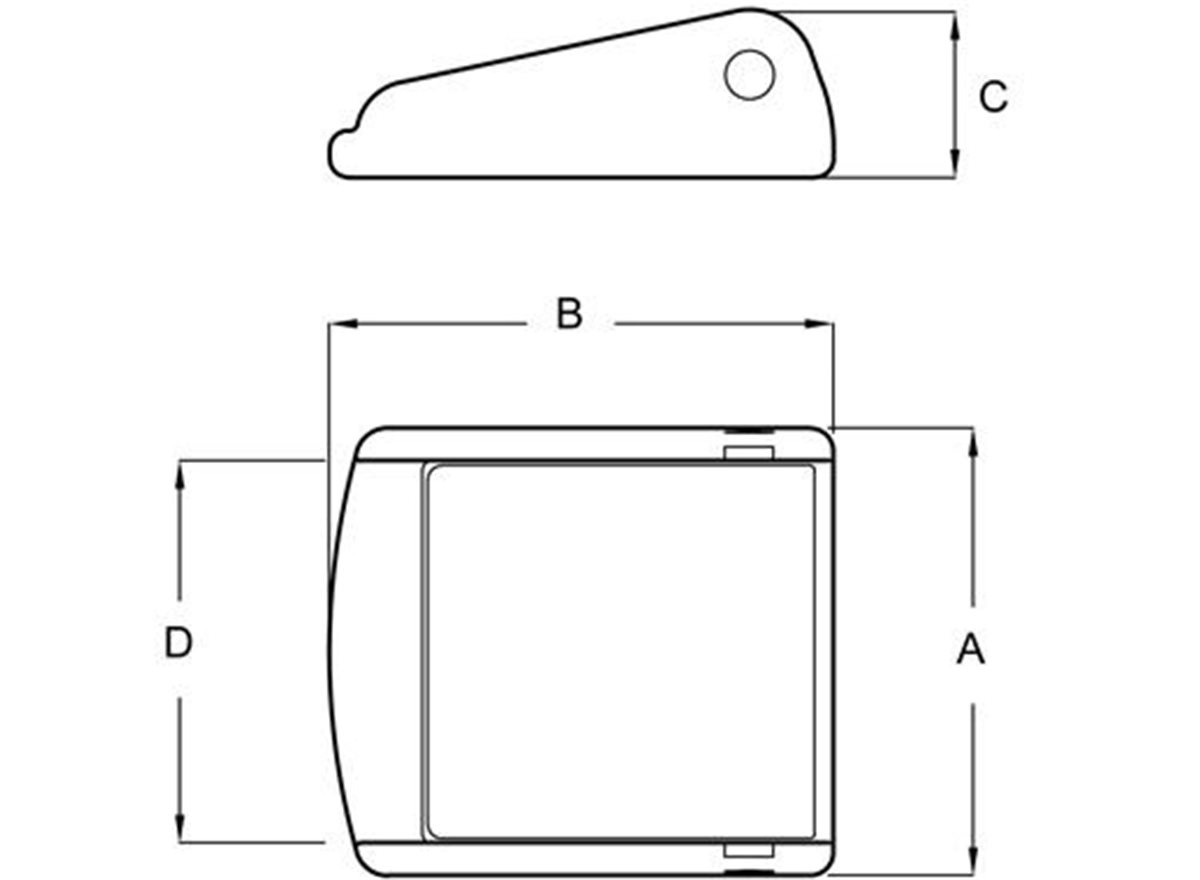 Plastic Cam Lever Flap Buckles dimension guide