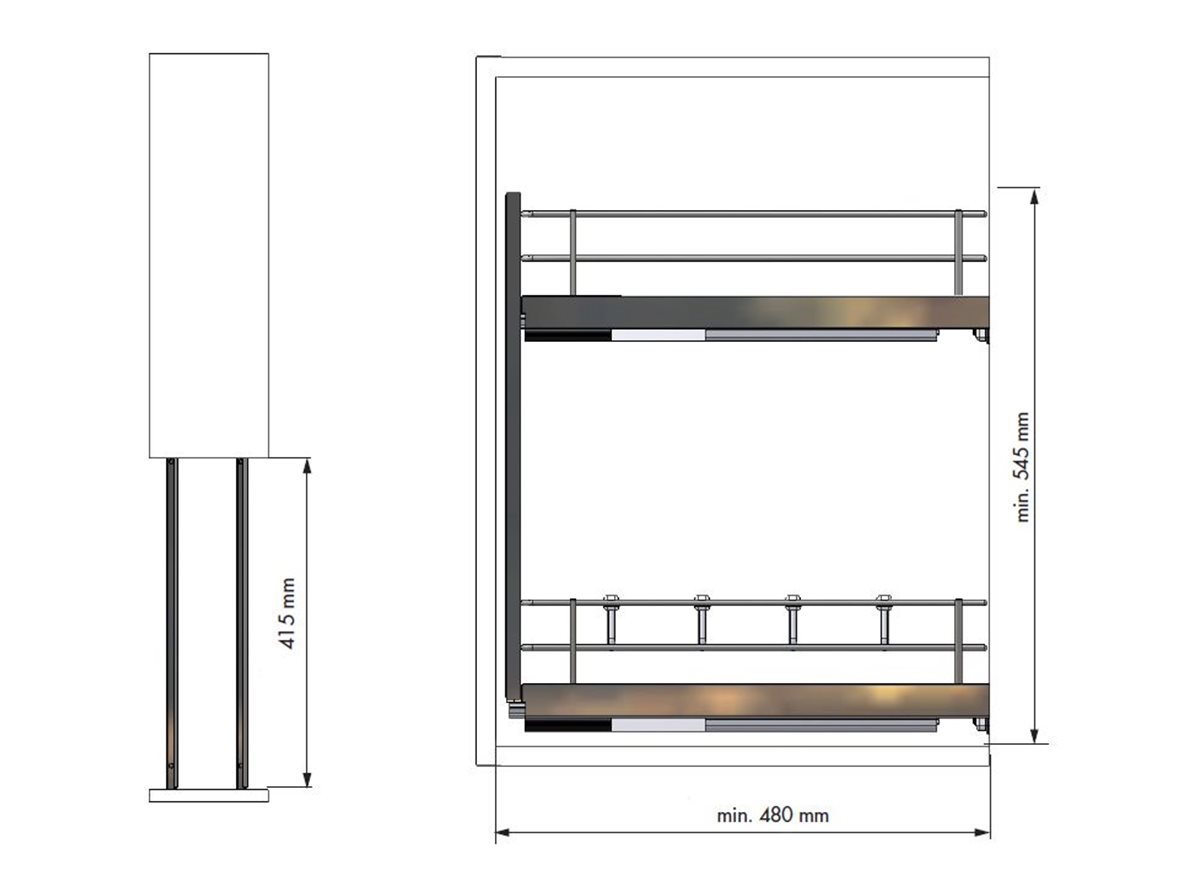 Buy Pull-Out Bottle Rack - 150mm | Components Direct