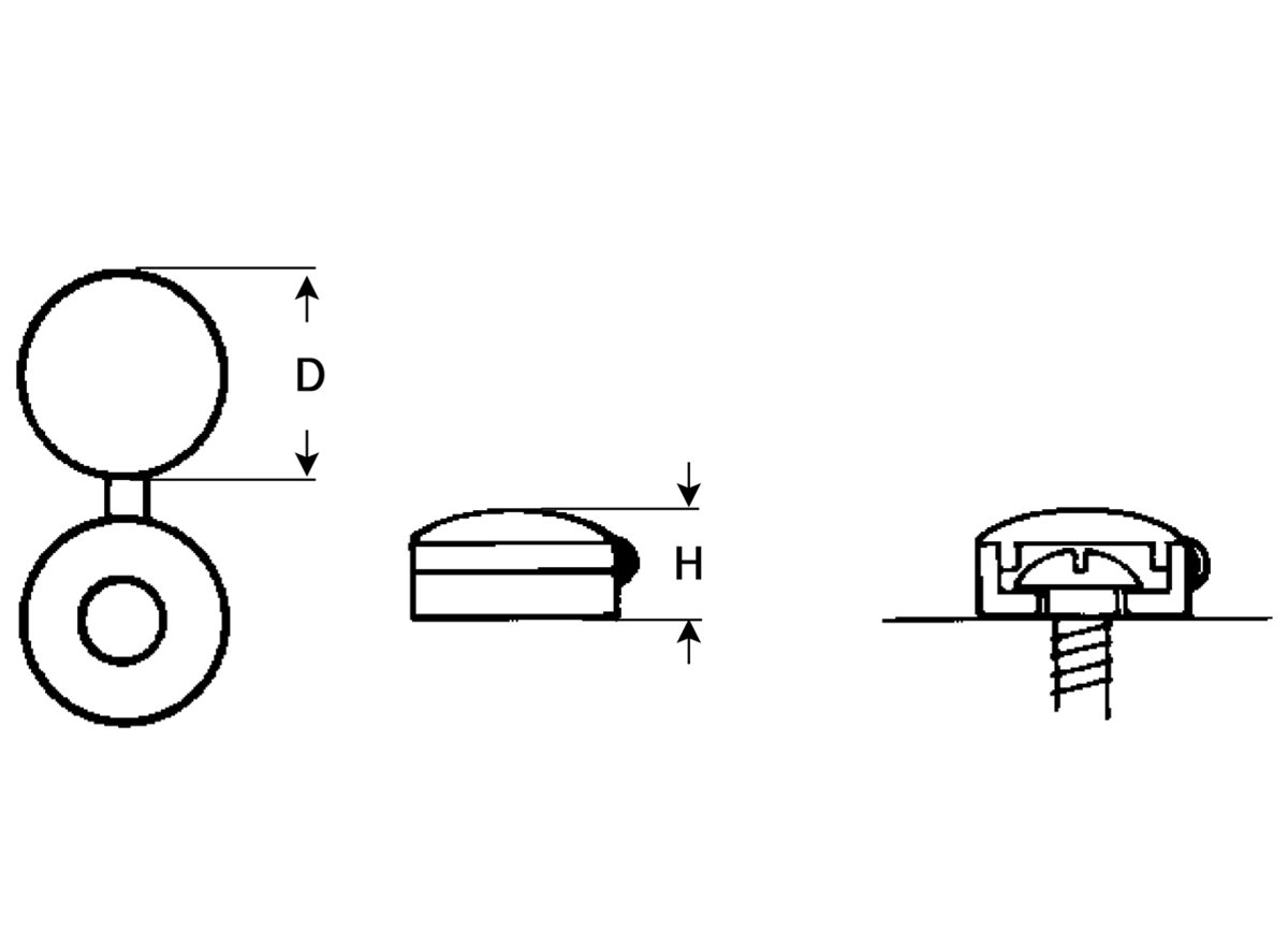 Screw Cover Caps | 17.5mm Head Diameter | Brown dimension guide