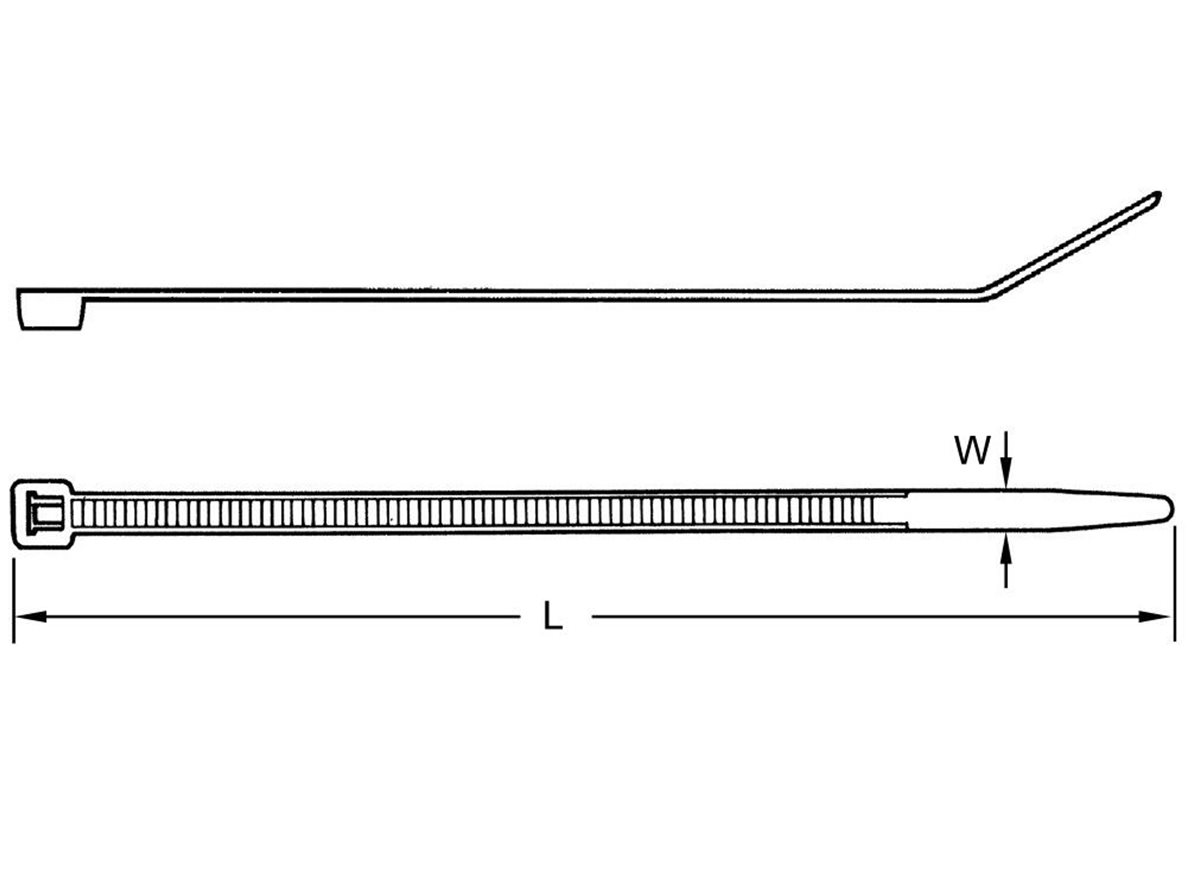 Standard Cable Ties dimension guide