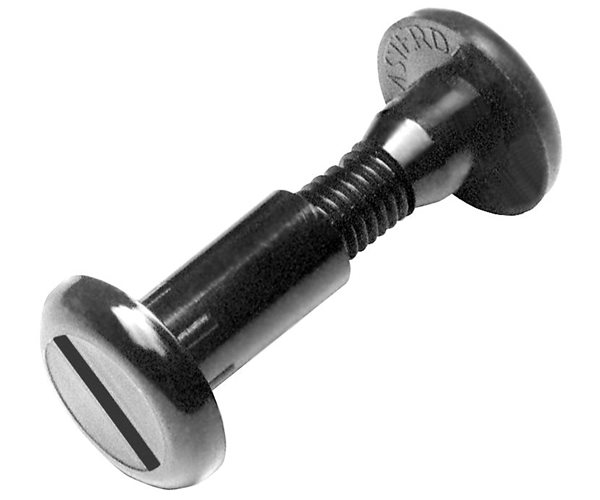 Book Screws - Male | M6 | 16mm Dia | 10mm Length | Black slide 1