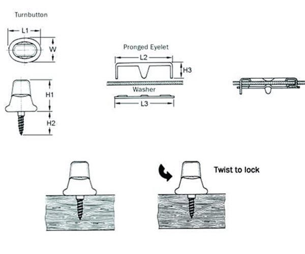 Common Sense® Turn Buttons | Screw Fixing Stud | Washer | Ebanol Black slide 6