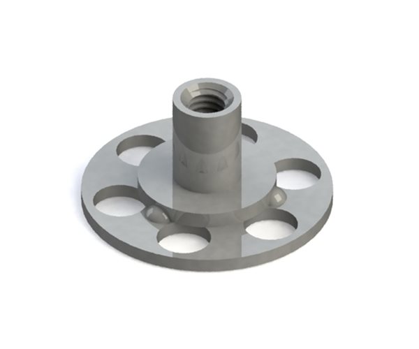 Female Bonding Fasteners | 23mm Round Closed Base | M5 | 12mm Length slide 4