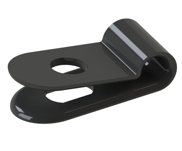 Plastic P Clips | 12.7mm Cable Dia | Black slide 4