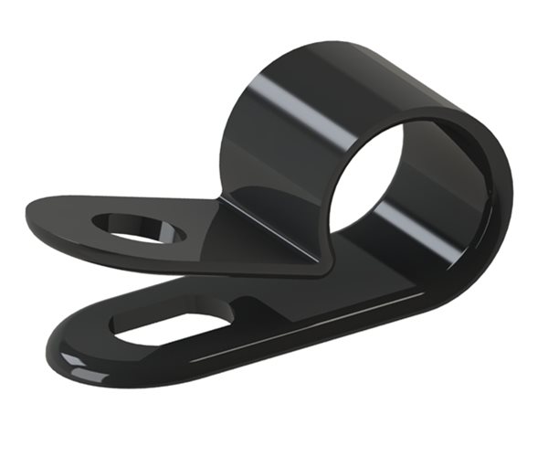 Plastic P Clips | 9.5mm Cable Dia | Black slide 2