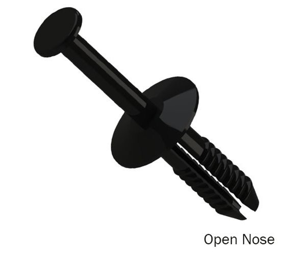 Plastic Rivets - Removable Push Type Open Nose