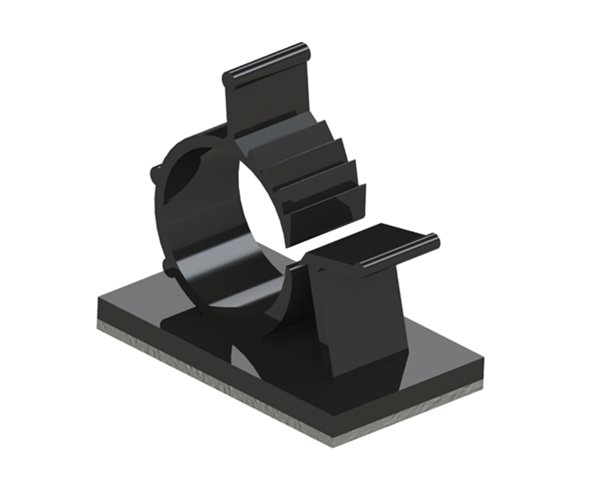 Self-Adhesive Cable Clips | Adjustable | 12.6-15.4mm Cable Diameter | Black slide 3