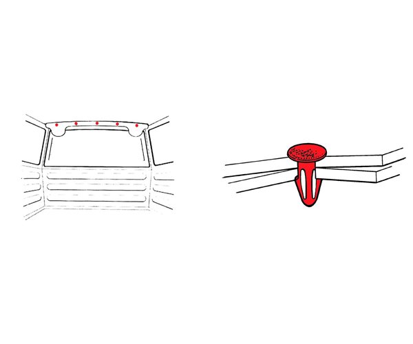 W Buttons | Canoe Clips | 0.8-3.6mm Panel | 2.7mm Hole | White slide 3