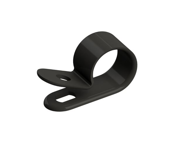 Plastic P Clips | 12.7mm Cable Dia | Black slide 1