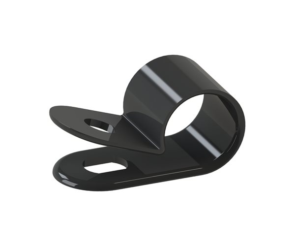 Plastic P Clips | 9.5mm Cable Dia | Black slide 1