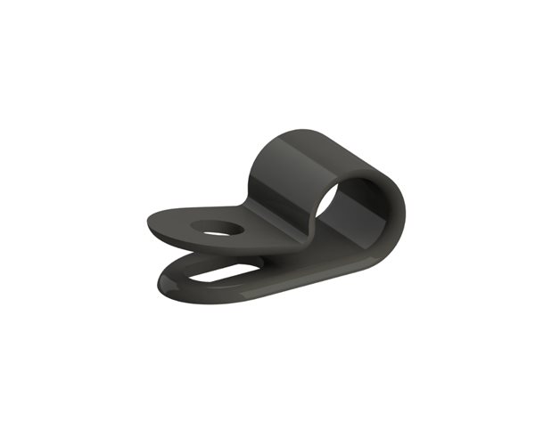 Plastic P Clips | 6.4mm Cable Dia | Black slide 1